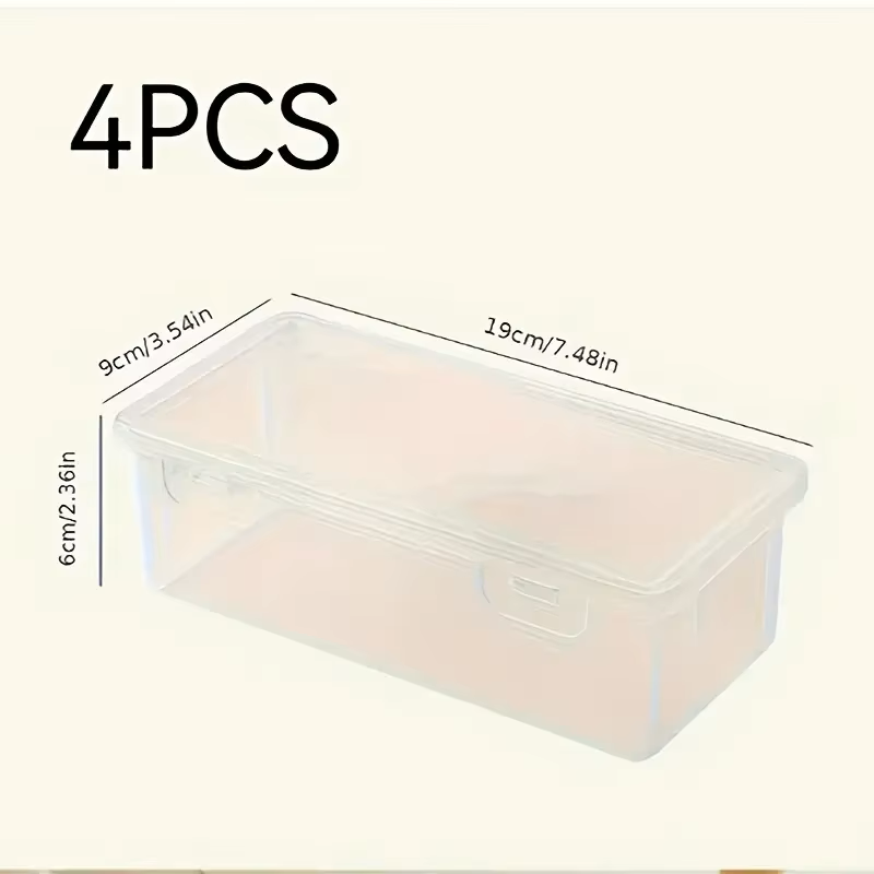 Stationery Office Supply Store - 4 صناديق تخزين كبيرة شفافة من
