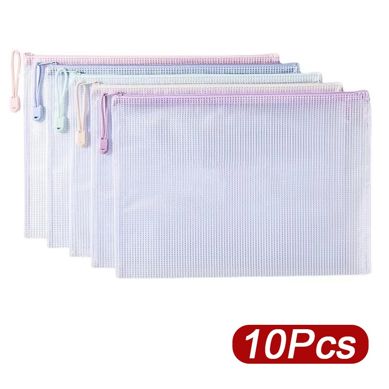 Stationery Warehouse - 5-30 قطعة حقيبة شبكية بسحاب A4/A5،